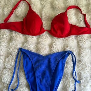 Cute red and blue Bikini Set